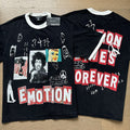 Polera Mixed Emotion Collage Rock Vintage - Negro Lavado