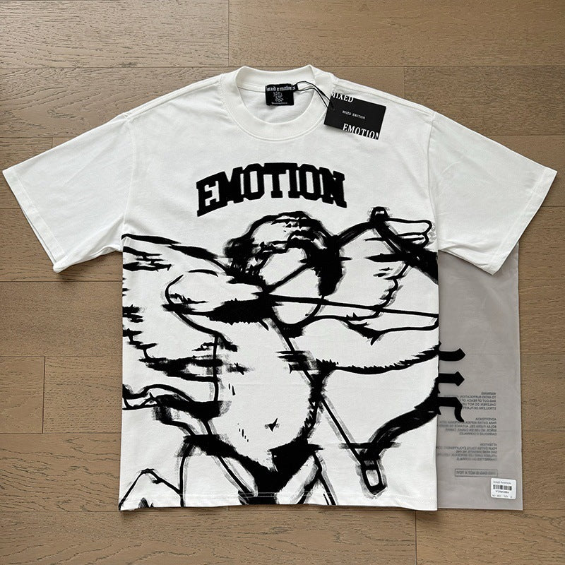 Polera Mixed Emotion Ángel Abstracto - Blanco