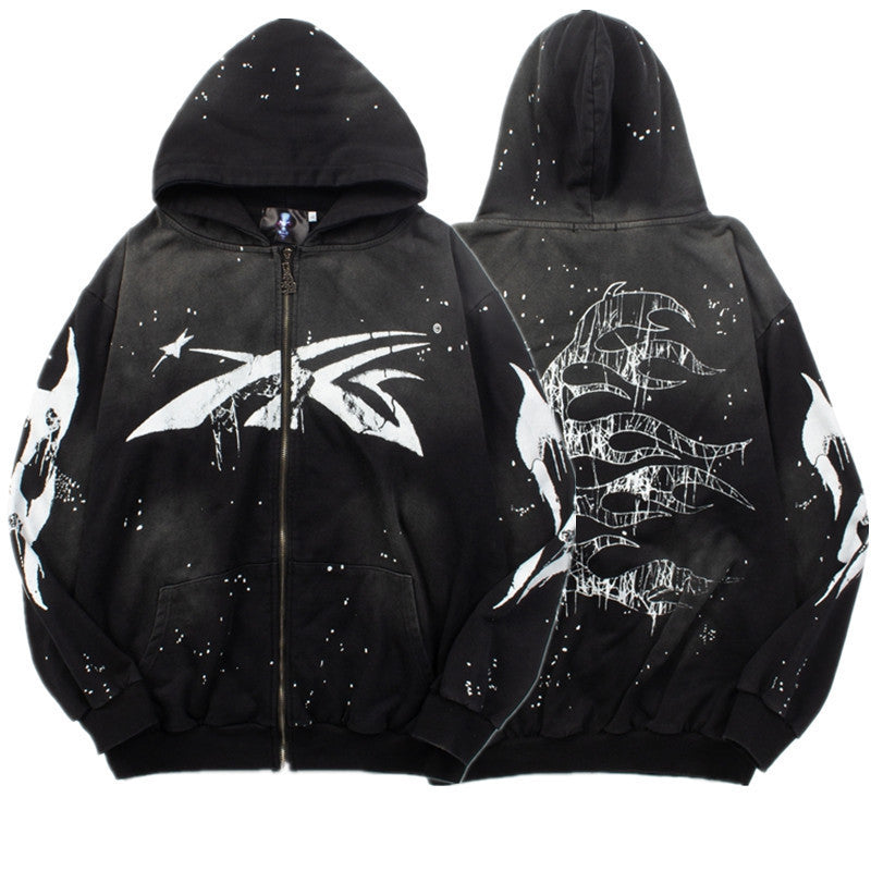 Sudadera Hellstar Salpicado - Negro